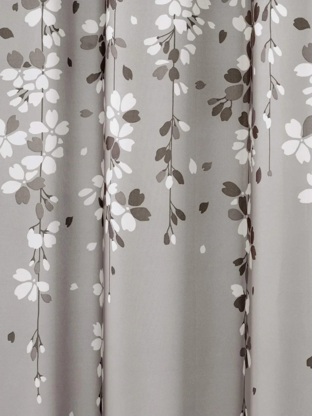 Weeping Flower Fabric Shower Curtain Floral Bathroom Gray 72x72 Inch848742084410